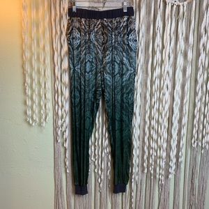Gypsy 05 Silk Ombré Teal Print Joggers Size XS